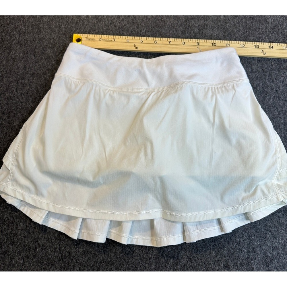 Ivivva x Lululemon Set the Pace Skort Tiered Ruffle White Skirt Shorts Girls 12 - Picture 10 of 15